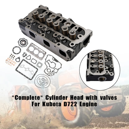 Complete Cylinder Head Assy+Gasket Kit For Kubota D722 Excavator Lawn Tractor*