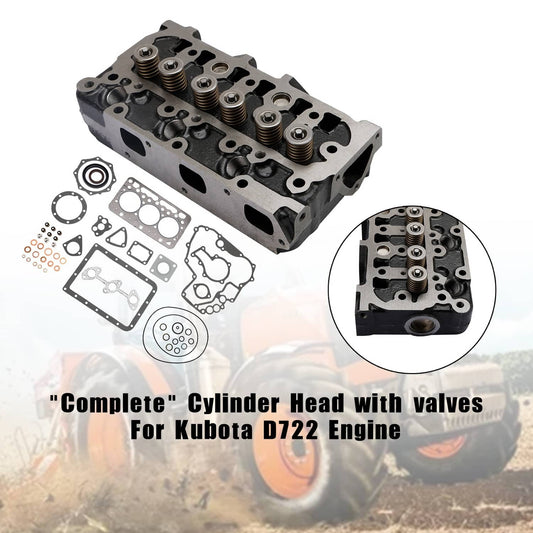 Solid Spare Complete Cylinder Head Assy+Gasket Kit For Kubota D722 Excavator Lawn Tractor*