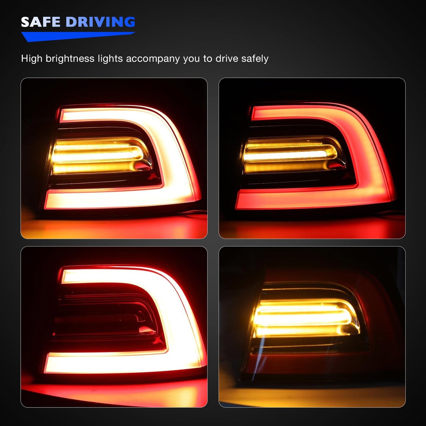 Rear Right LED Tail Light Lamp Passenger Side For 2017-24 Tesla Model 3/Y 3-Pin