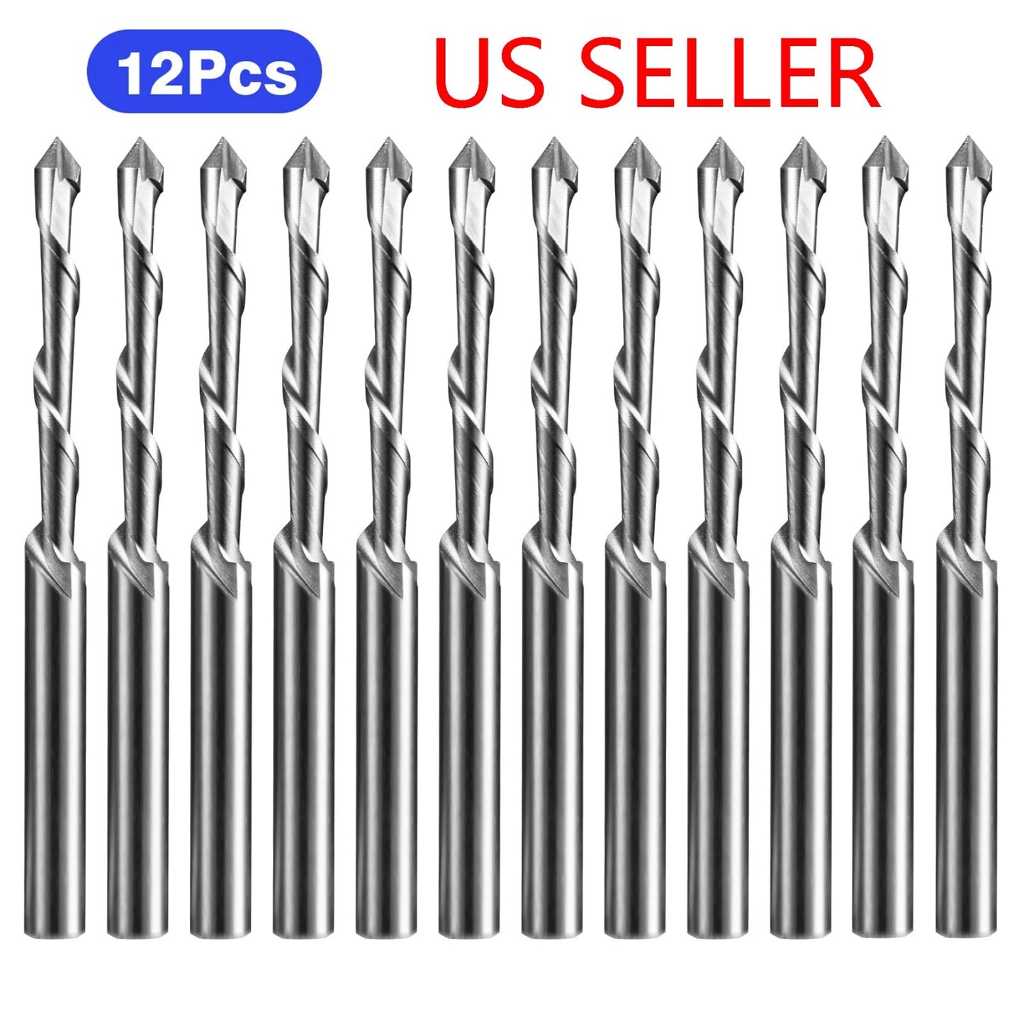 12Pcs Drywall Cut Out Bit 3/16" Guided Point Router Bits Rotary Tool Saw Bit