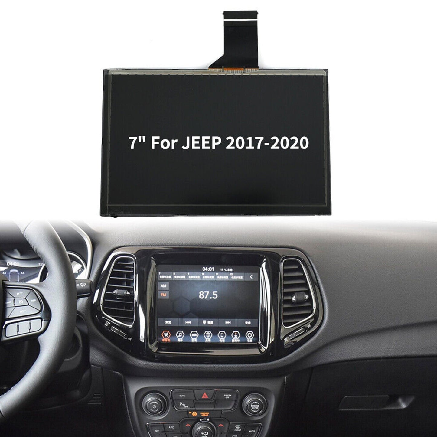 7" LCD Display Touch Screen Radio Navigation For Jeep Compass 2017-2020