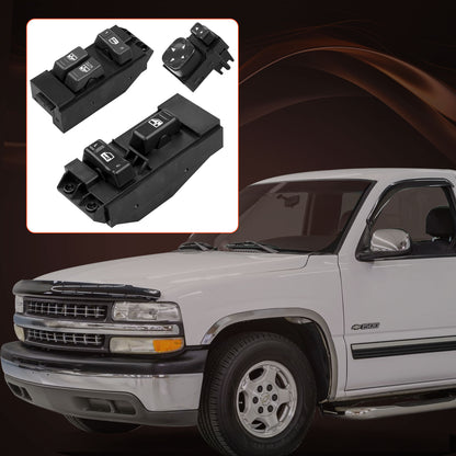 Power Window Door Mirror Switch LH & RH Set For 00-02 Chevy Silverado GMC Sierra
