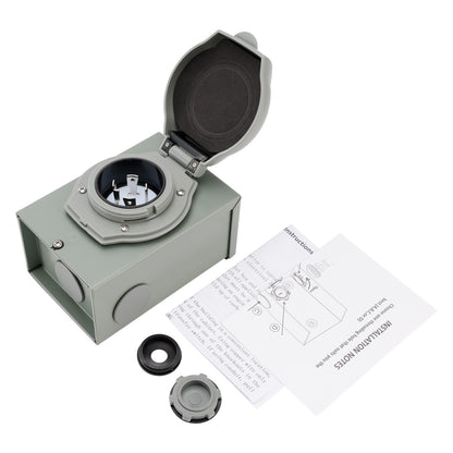 30Amp RV Generator Inlet Box NEMA SS2-50P Power Inlet Box 125/250V