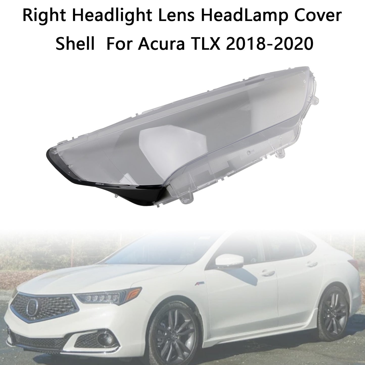 Right Headlight Lens HeadLamp Cover Shell For Acura TLX 2018-2020