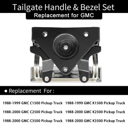 Chrome Tailgate Handle & Plastic Bezel Set for 1988-2000 GMC C/K 1500 2500 3500