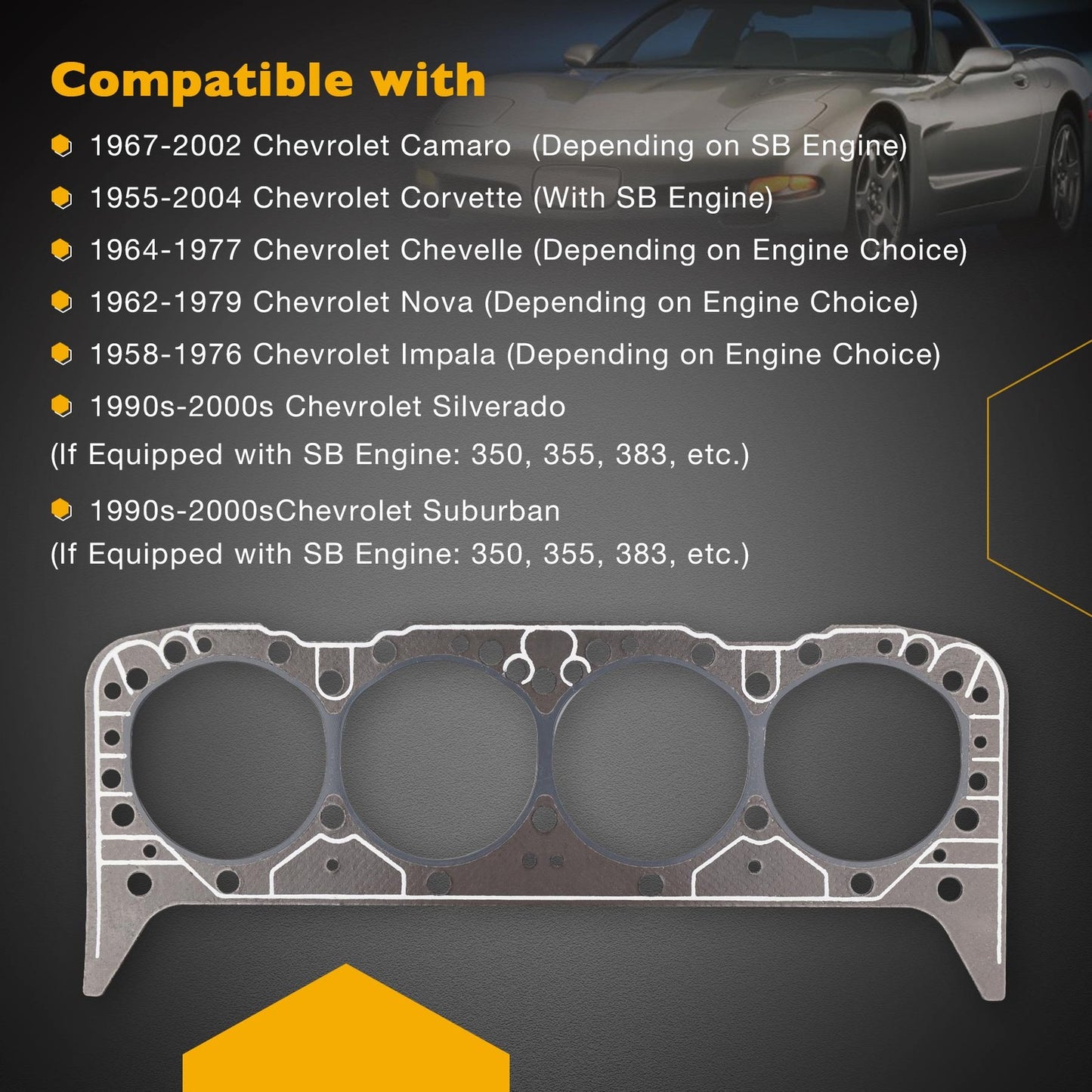 5.7 Cylinder Head Gasket 14011034 For Gen 1 Gen 2 SBC Engines 350 355 383 406