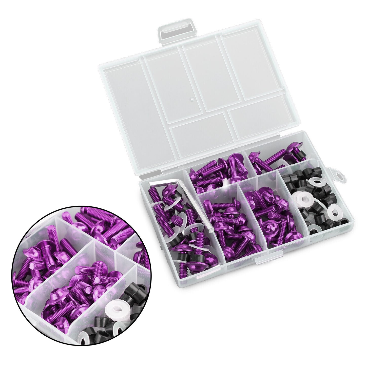158x Motorbike Purple Fastener Clip Screw Kit Windscreen Fairing Bolt Universal