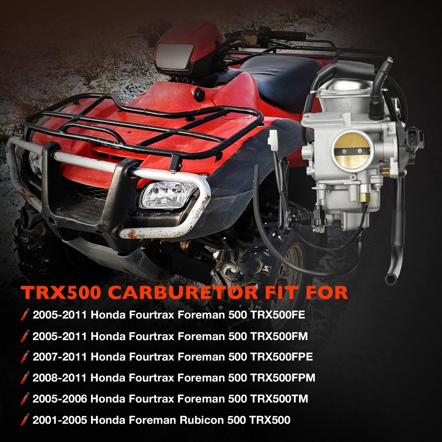 16100-HN2-305 Carburetor Kit Fit 01-11 Honda Fourtrax Foreman Rubicon 500 TRX500