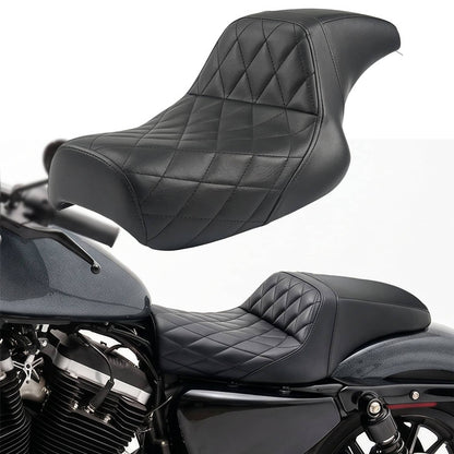 Solidspare Driver Passenger Two-up Seat For Harley Sportster XL Iron 883 1200 2.3GAL-3.5GAL