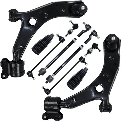 Solidspare 12Pcs Front Lower Control Arm Ball Joint Tie Rods Sway Bars for Mazda 3 Mazda 5