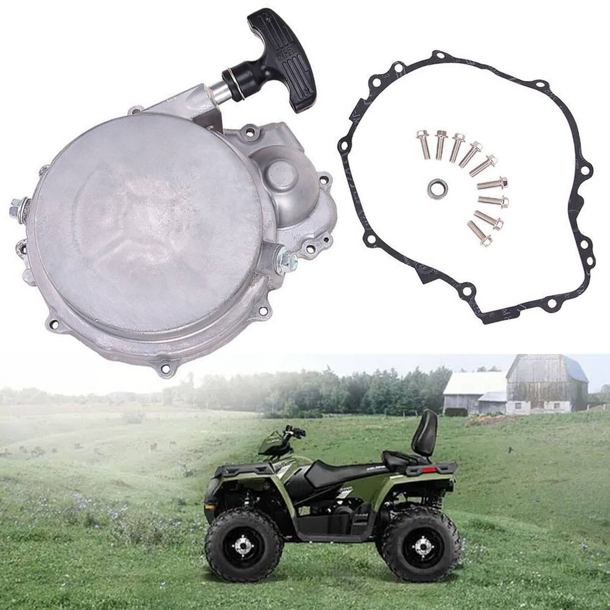 Solidspare Complete Recoil Starter Pull Start Gasket Kit For Polaris Sportsman 400 450 500