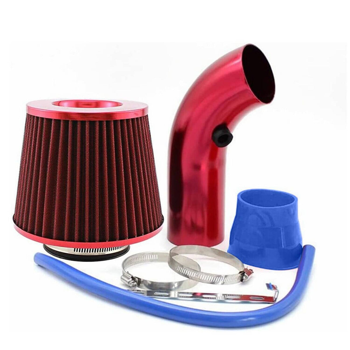 Solidspare 3" Cold Air Intake Filter Induction Kit Aluminum Pipe Power Flow Hose System