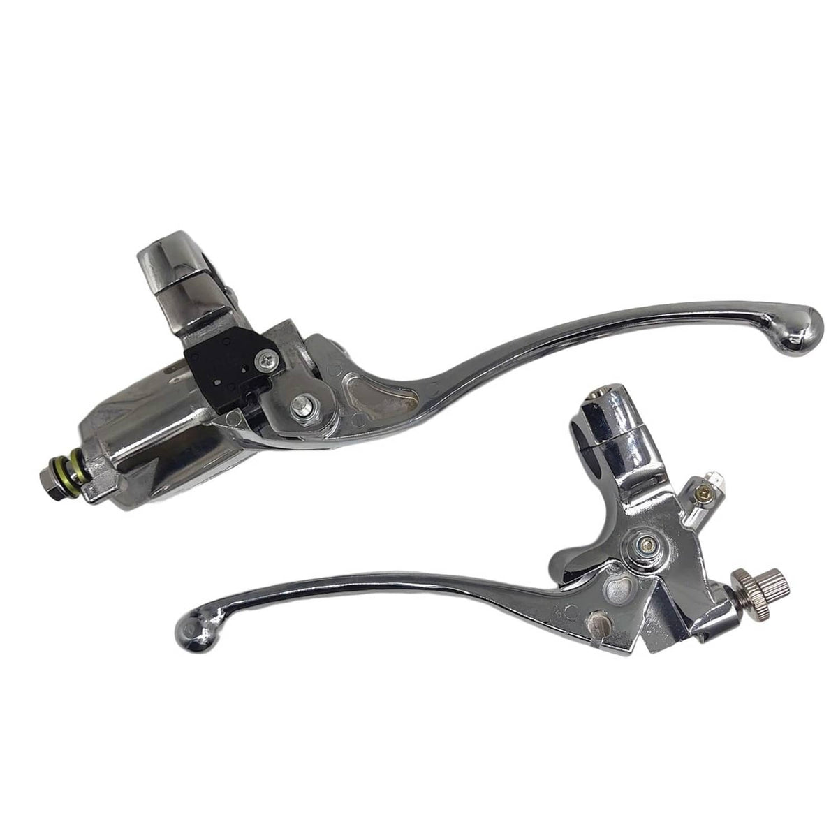 Solidspare 1" Motorcycle Handlebar Chrome 25mm Clutch Lever Master Cylinder Hydraulic Brake