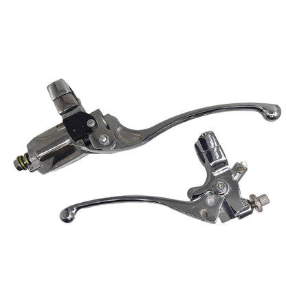 Solidspare 1" Motorcycle Handlebar Chrome 25mm Clutch Lever Master Cylinder Hydraulic Brake