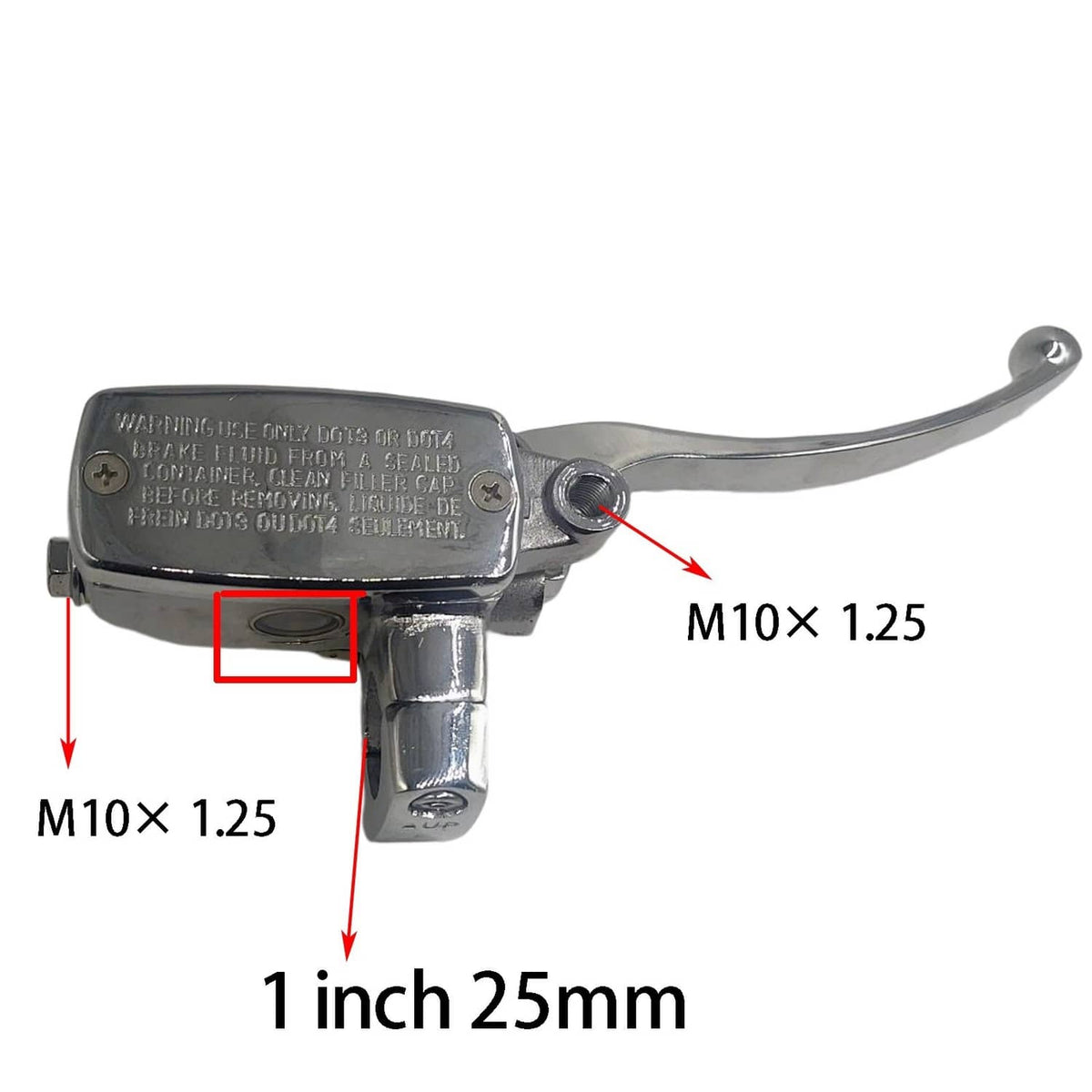 Solidspare US 1" Motorcycle Handlebar Hydraulic Brake Master Cylinder Clutch Lever Chrome