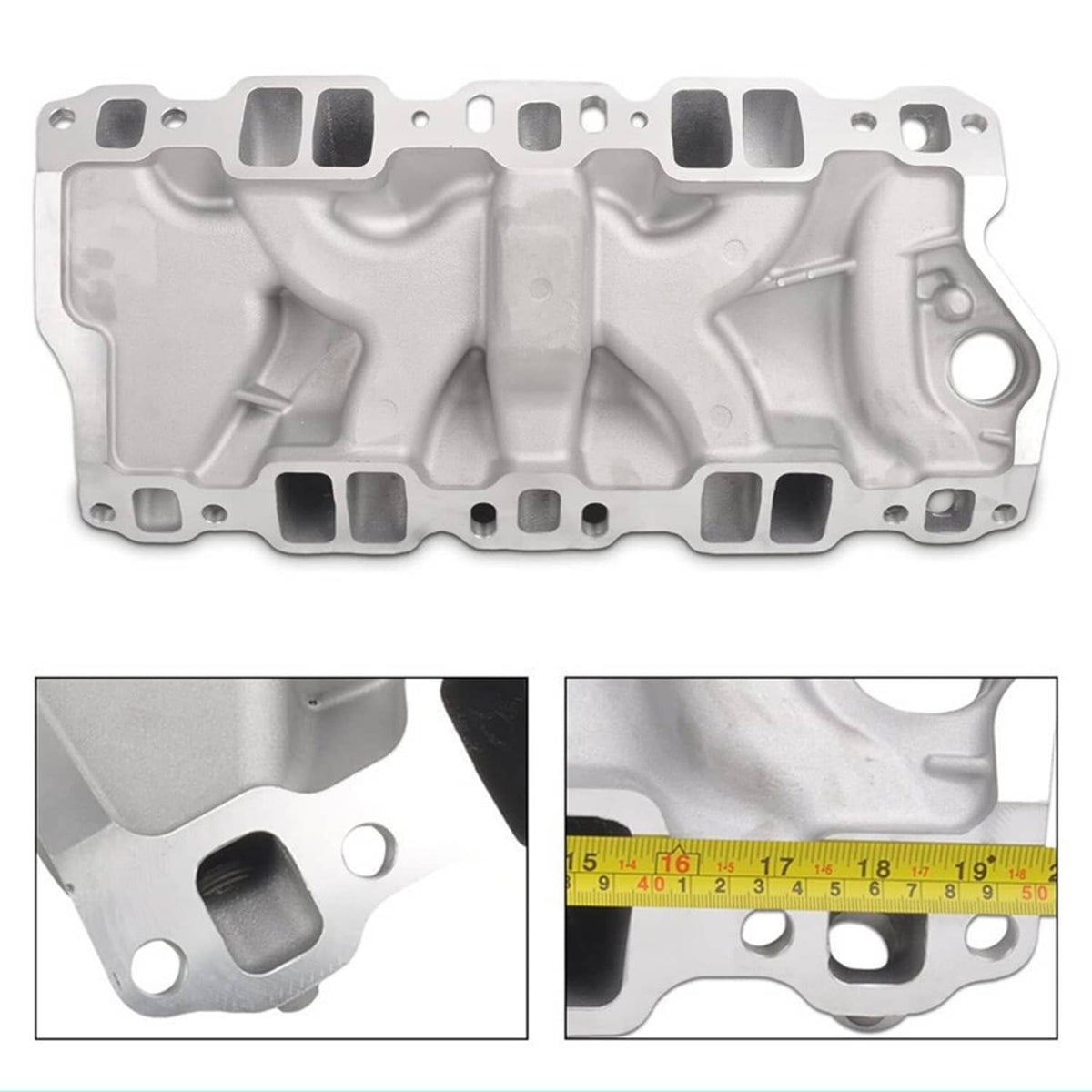 Solidspare Aluminum Dual Plane Intake Manifold 22026 For SBC Chevy 350 Small Block