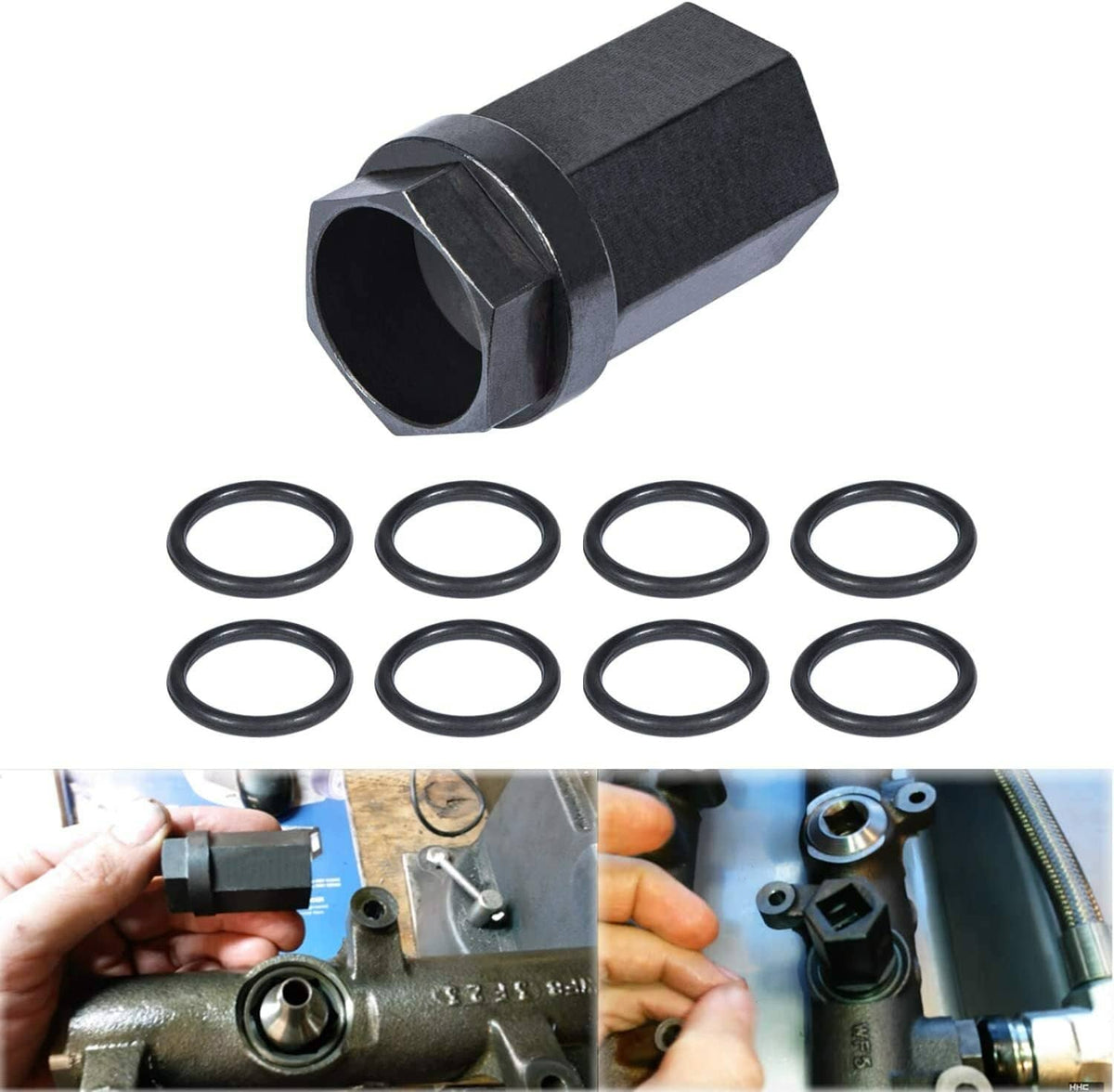 Solid Spare Nipple Cup Socket Kit 1/2" Drive Oil Rail Ball Tube Repair for 03-07 Ford 6.0L