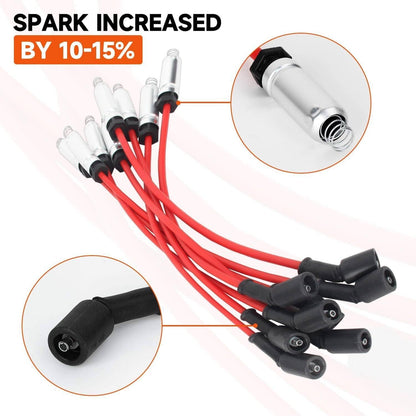 Solidspare UF262 Round Ignition Coil & Wires For Chevy Silverado GMC LS1 LS3 4.8L 5.3L 6.0L