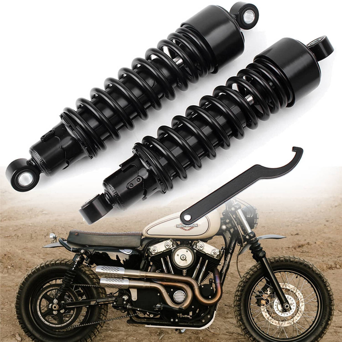 Solidspare 11.75" Rear Shocks Left & Right Fit For Harley Road King Street Glide Tour Glide