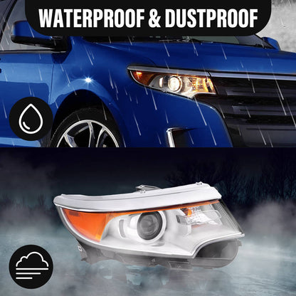 Solid Spare For Ford Edge 2011 2012 2013 2014 Headlight Right Side Halogen Projector 5 Pins