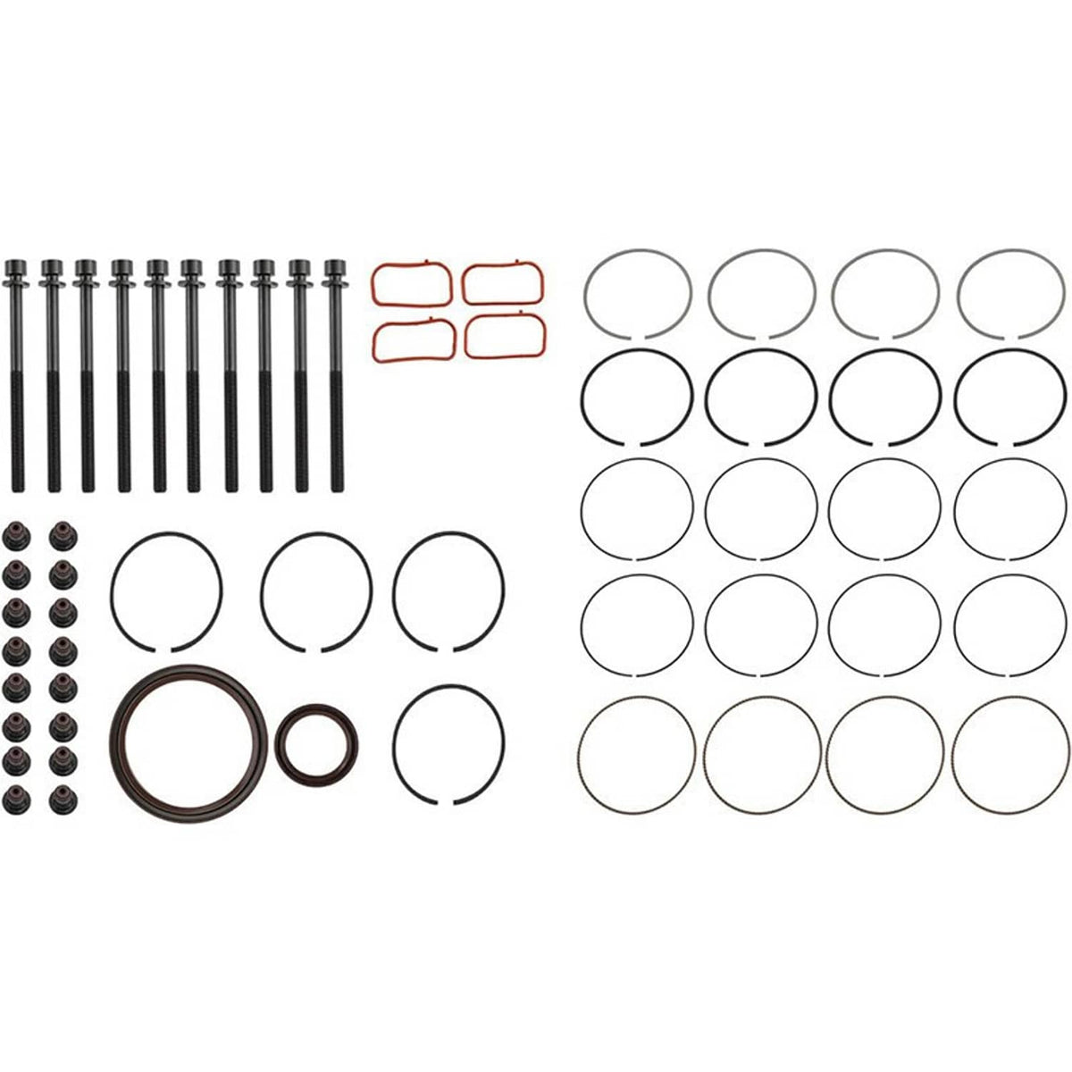 Solidspare Overhaul Rebuild Kit Piston Gasket & Crankshaft Rods Timing Chain for Kia 2.4L