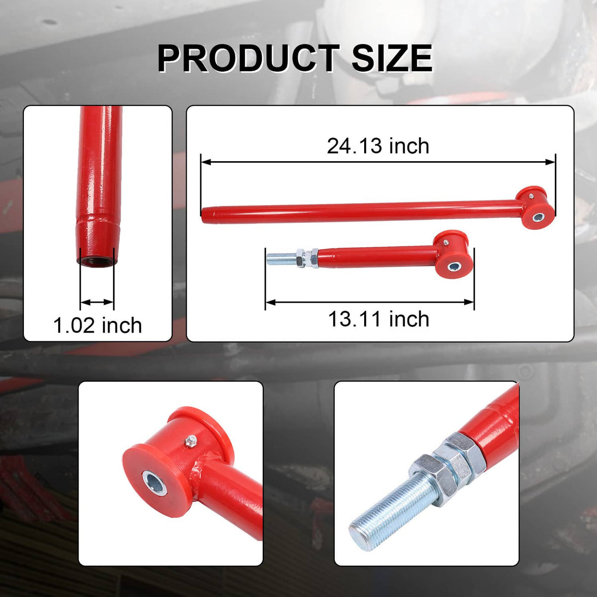 Solidspare Adjustable Rear Panhard Track Bar For 2000-2006 GMC Chevy SUVs Suburban 2500 Red