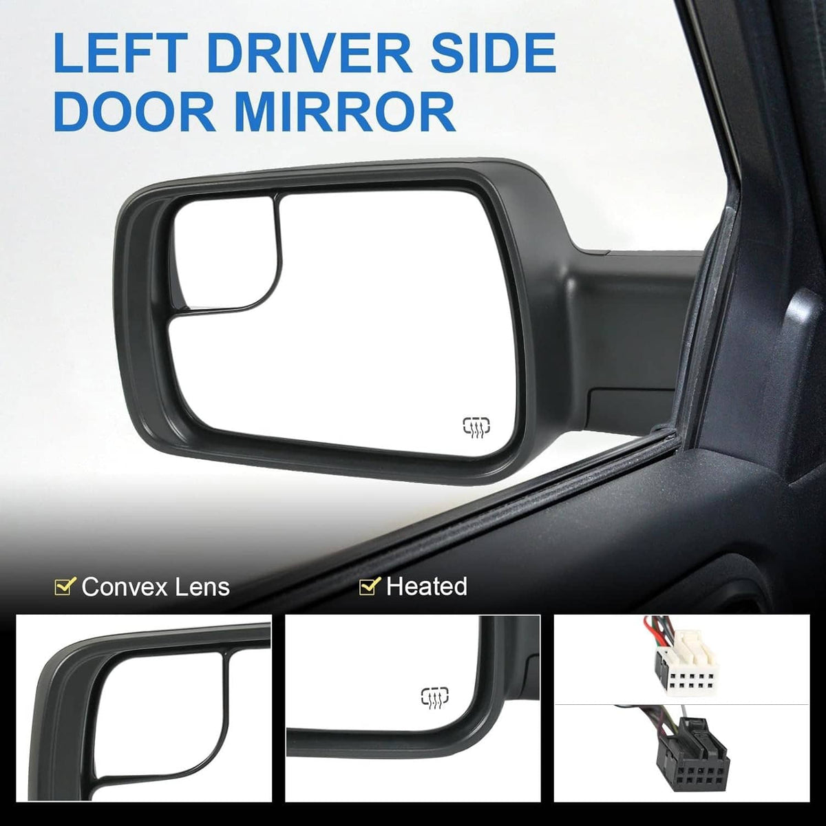 Solidspare Pair For 2019-2024 Ram 1500 Driver & Passenger Side Mirrors w/Heated Turn Signal