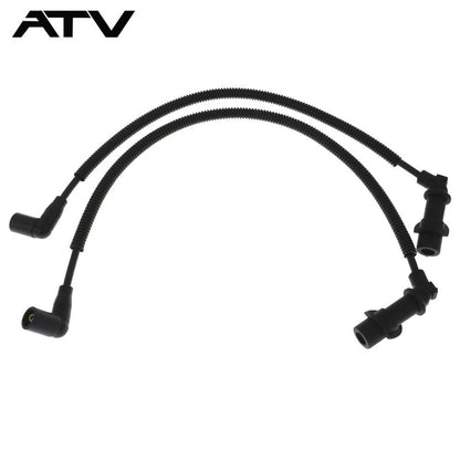 Solidspare ATV 2×Ignition Coil Spark Plug Caps & Wires For Polaris Ranger 700 RZR