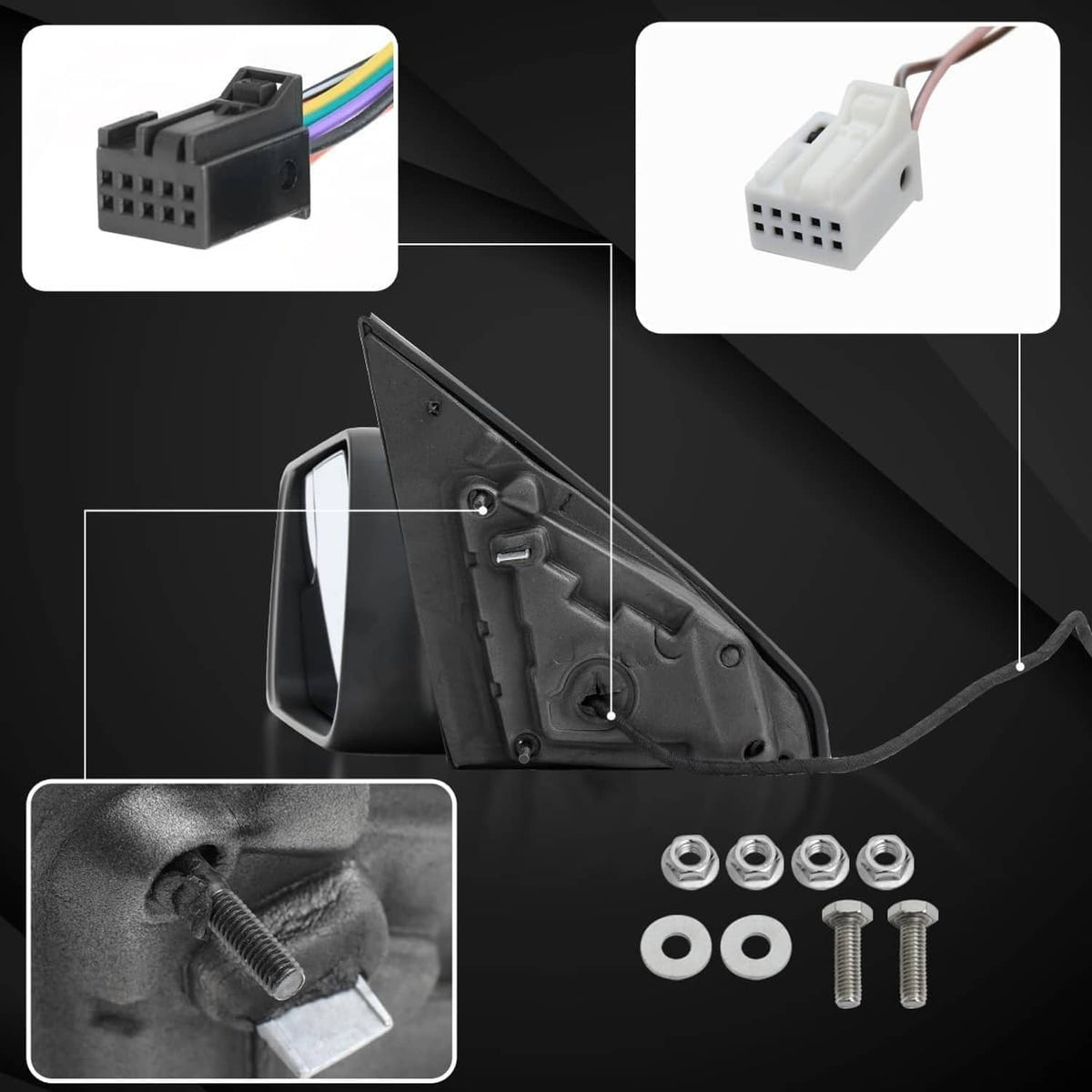 Solidspare For Dodge Ram 1500 2019-2024 Left Driver Side Mirror Heated Signal Blind Spot