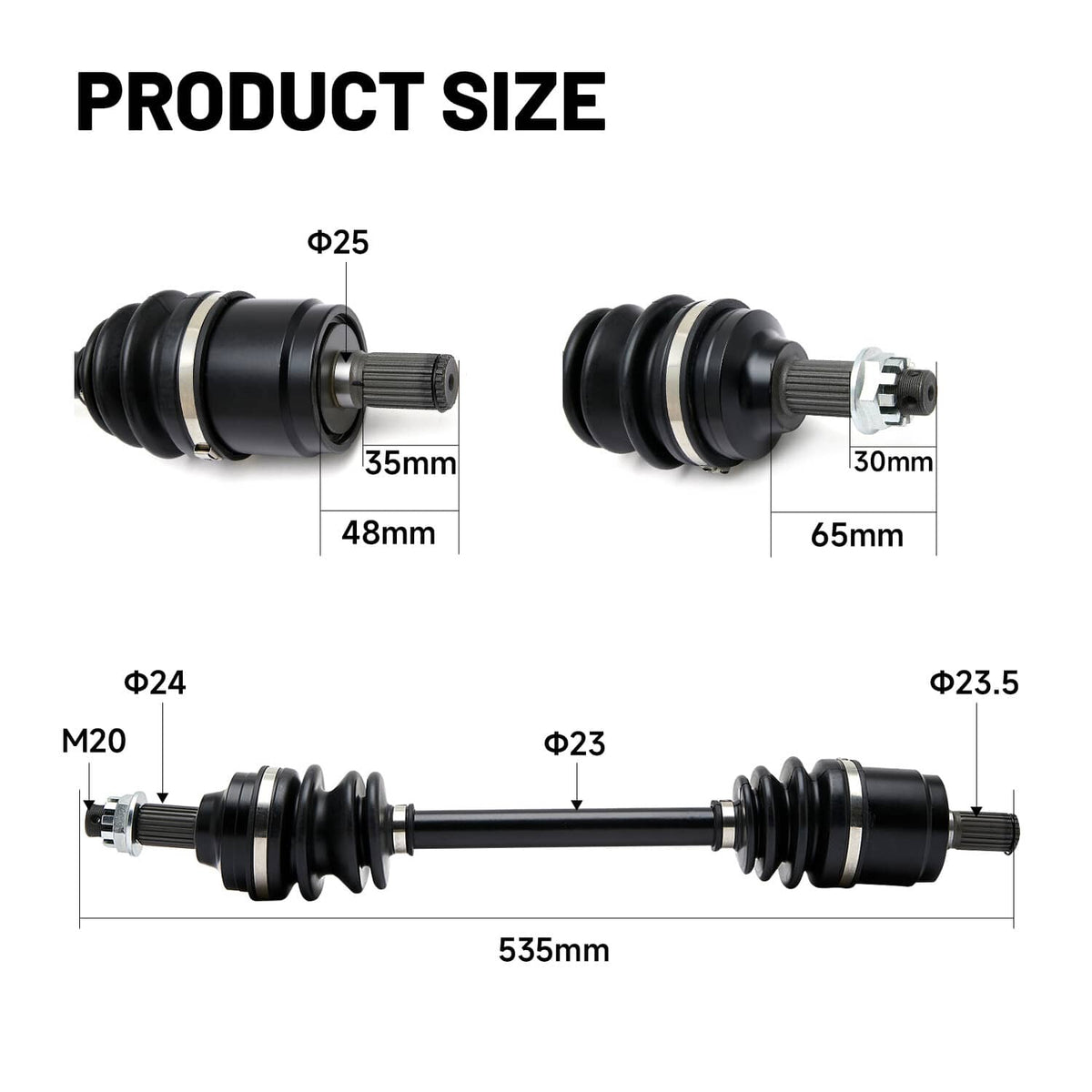 Solidspare 1 Pack Rear Left / Right CV Axle For 2020+ Honda Rancher 420 TRX420FA w/IRS Only
