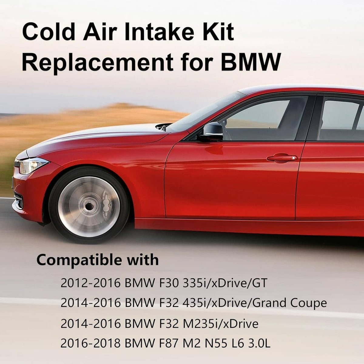 Solidspare NEW Cold Air Intake System For 12-15 BMW 335i/14-16 435i M235i /16 M2 N55 Turbo