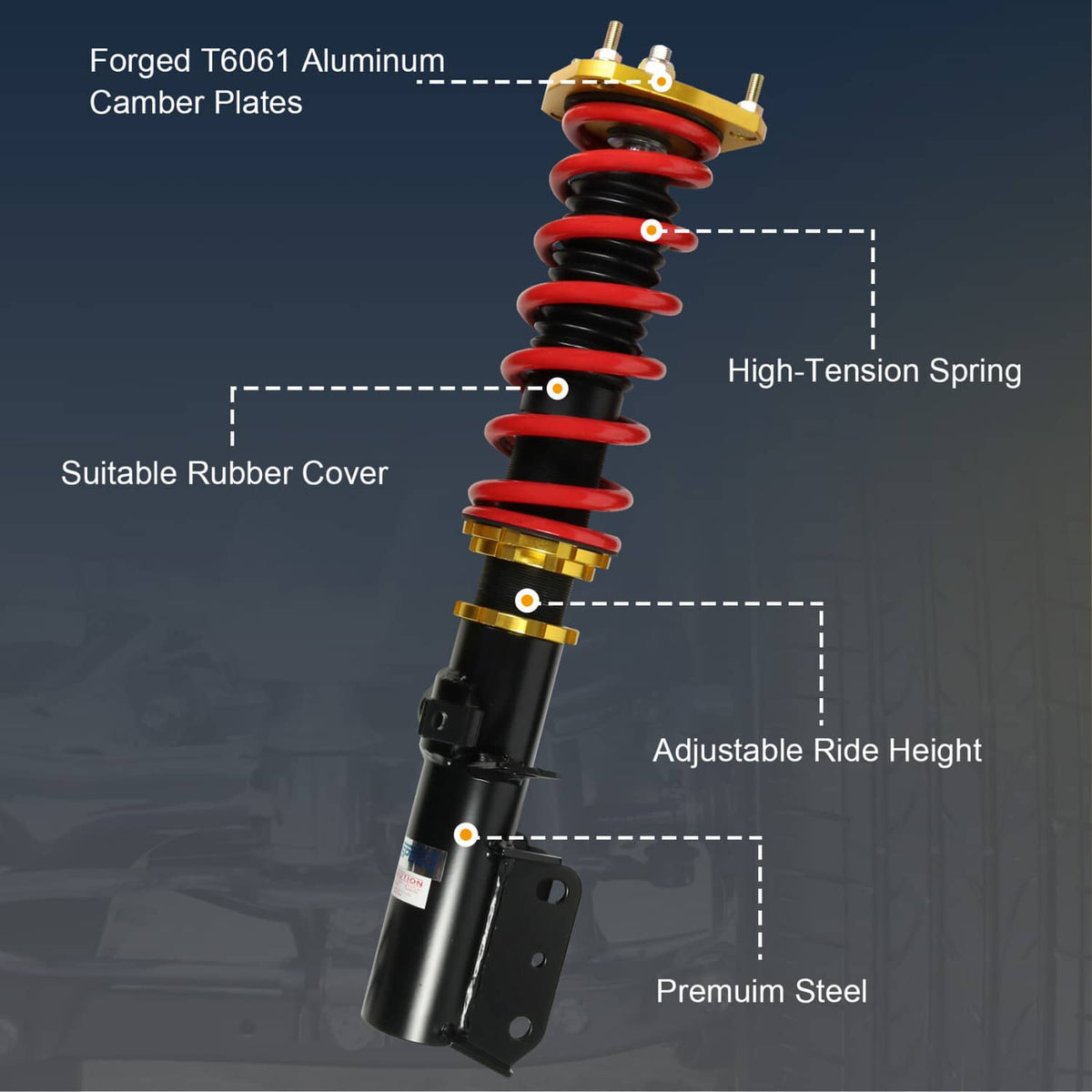 Solidspare 4PCS Coilovers Struts Suspension For 88-99 Toyota Corolla E100 AE101 Adj Height
