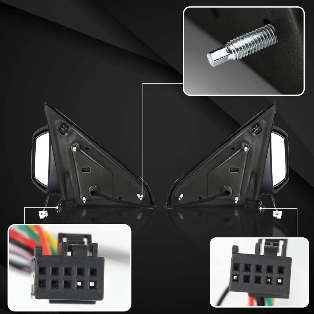 Solidspare Left/Driver Mirror w/Heated+ Temp Sensor Power Fold For 2013-2019 Dodge Ram 1500
