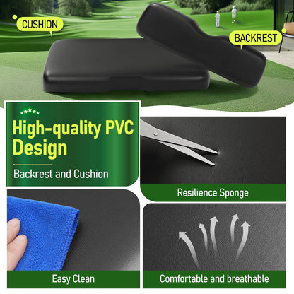 Solidspare Front Seat Bottom and Backrest Kit For EZGO RXV Back Cushion Golf Cart 08+ Model