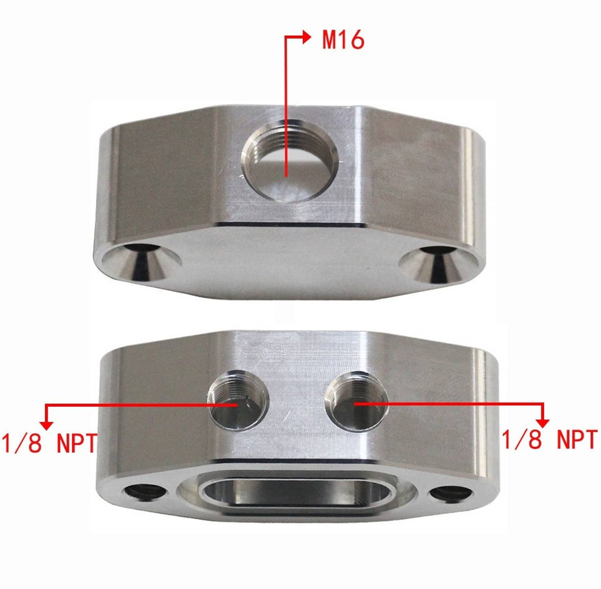 Solid Spare FOR LS TWIN TURBO DUAL 90 degree 1/8" NPT OIL FEED LINE ADAPTER PLATE LS1