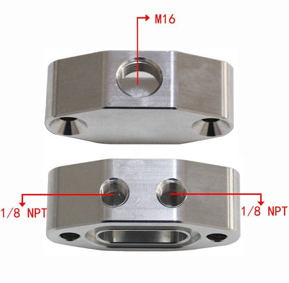 Solid Spare FOR LS TWIN TURBO DUAL 90 degree 1/8" NPT OIL FEED LINE ADAPTER PLATE LS1