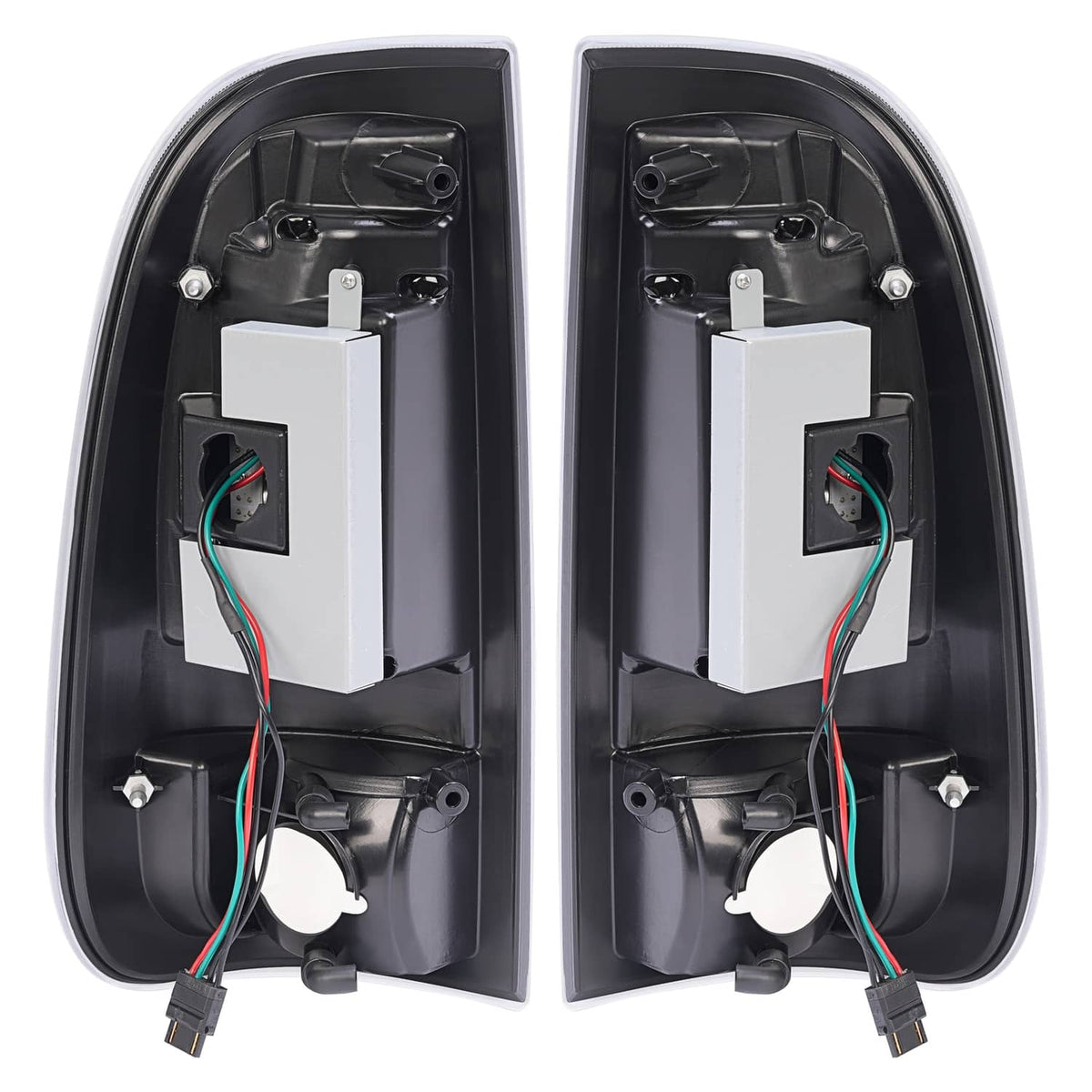 Solid Spare Black For 1997-2003 Ford F150 99-07 F250 F350 SD LED Tube Tail Lights Brake Lamp