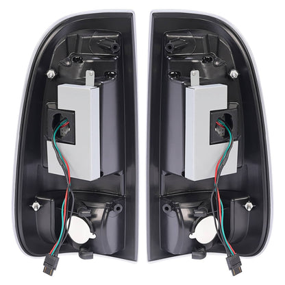Solid Spare Black For 1997-2003 Ford F150 99-07 F250 F350 SD LED Tube Tail Lights Brake Lamp