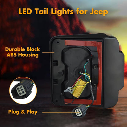 Solidspare Rear Brake Turn Signal Lamps LED Tail Lights For Jeep Wrangler JK JKU 2007-2018