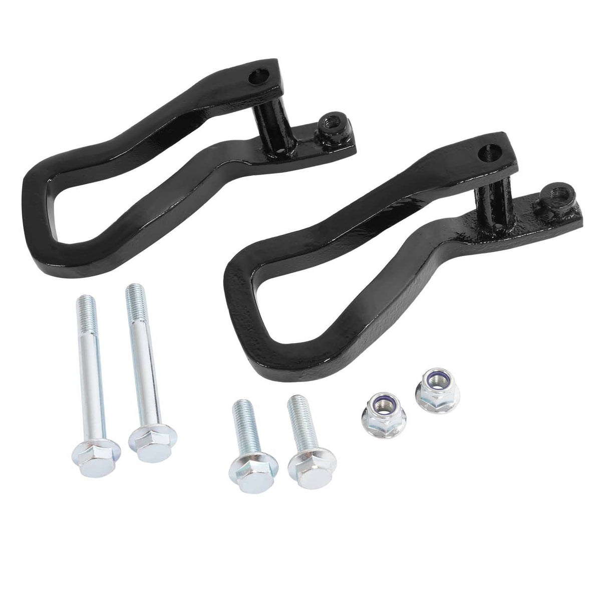 Solid Spare Heavy Duty Front Car Tow Hooks w/ Bolts For GMC Sierra 1500 2019-2026 Black