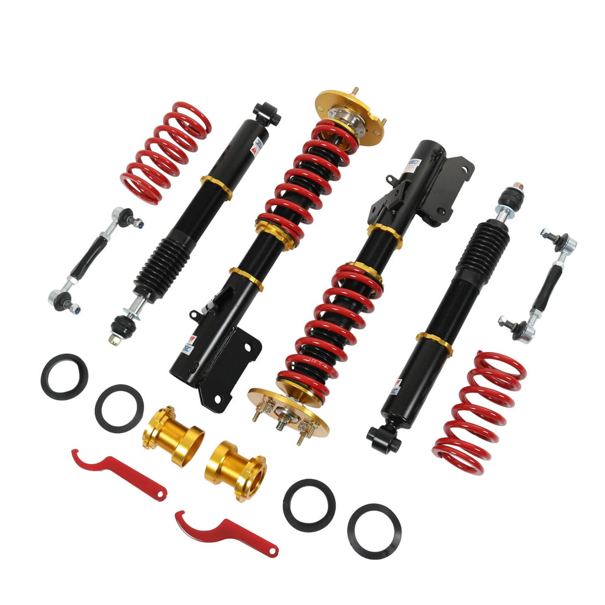 Solidspare 4X Front & Rear Coilovers Struts Absorber Adj. Height For 2005-2014 Ford Mustang