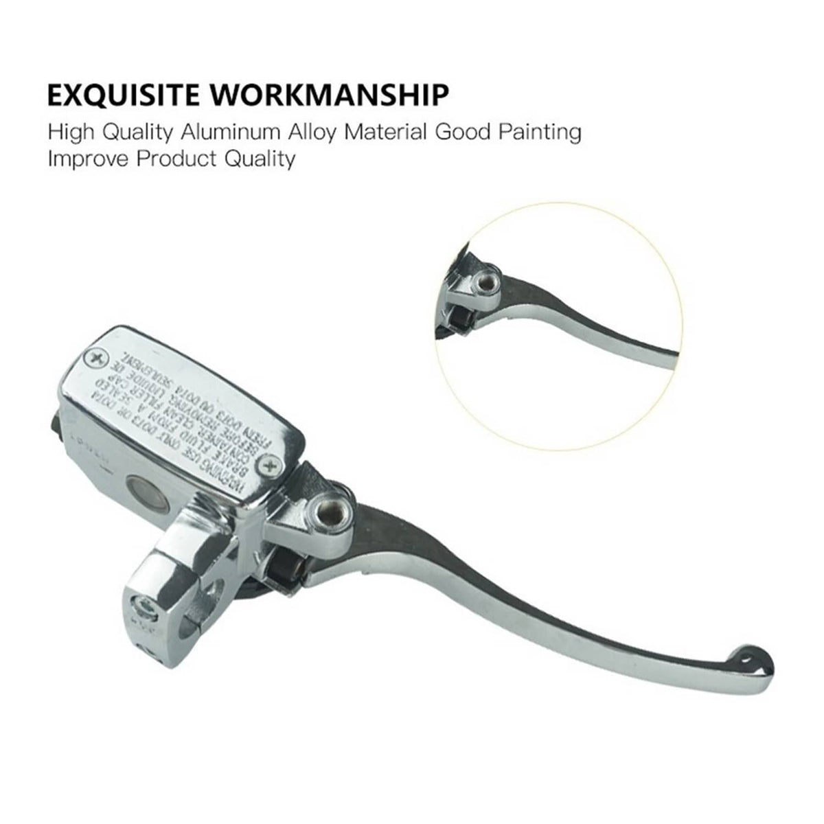 Solidspare 1" Left Motorcycle Handlebar Hydraulic Brake Master Cylinder lever Chrome(25MM)