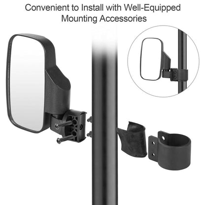 Solidspare 1.75" 2" Roll Bars UTV Side View Rear Mirrors Set For Honda Pioneer 1000 700 500