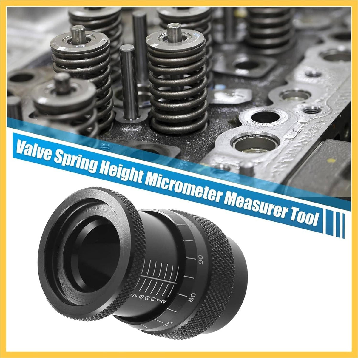 Solid Spare Universal Valve Spring Height Micrometer Measurer 0.75" Metal Black Pack of 1