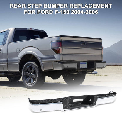 Solidspare Step Bumper For 2004-2006 Ford F-150 Assembly With Sensor Holes Chrome Rear