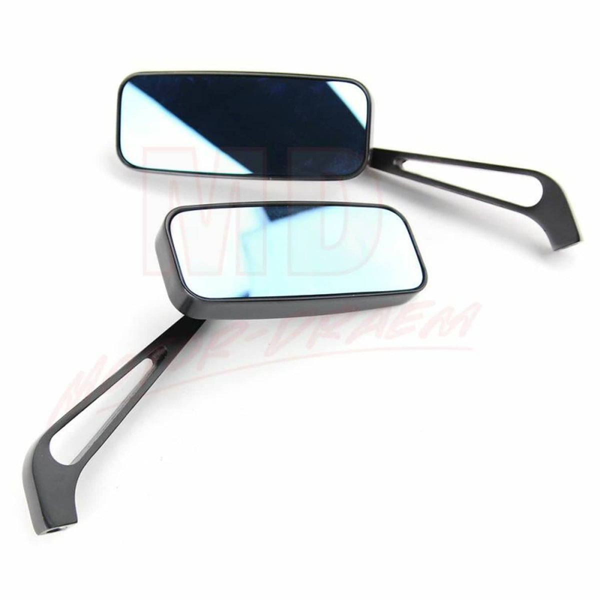 Solidspare Pair Rectangle Motorcycle Rear View Mirrors For Harley Suzuki Honda Street Bikes