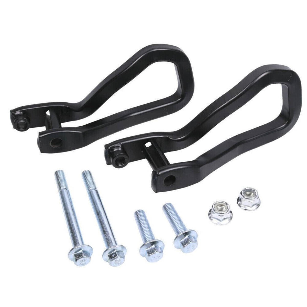 Solidspare 2x Black Front Tow Recovery Hooks Set w/Bolts For 2019-2021 GMC Sierra 1500