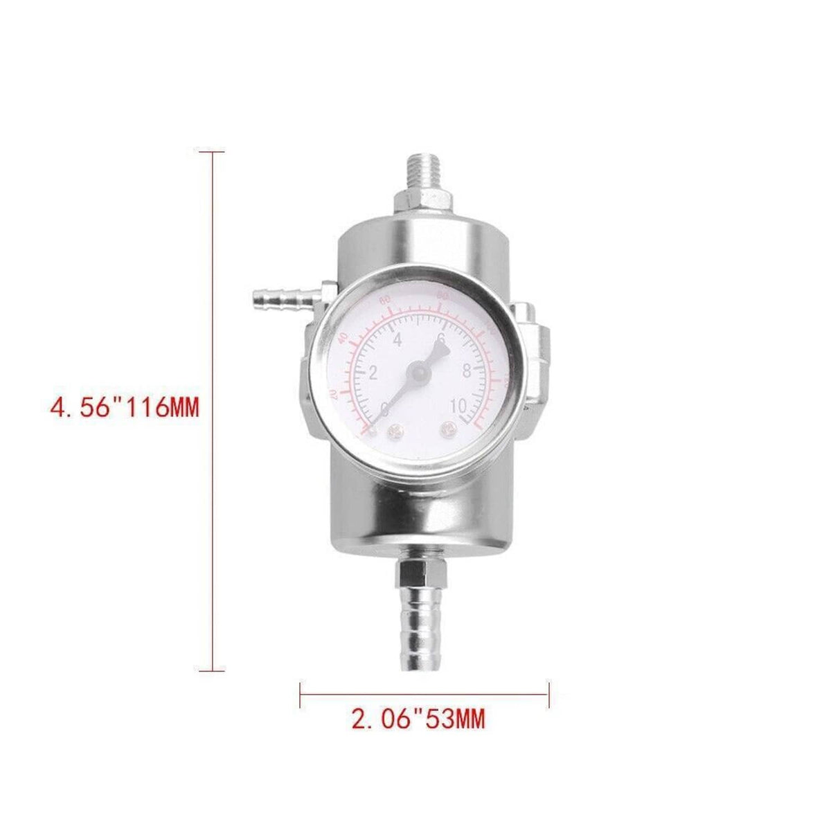 Solidspare Universal Adjustable Fuel Pressure Regulator Kit w/0-140 Psi Gage & Hose Sliver