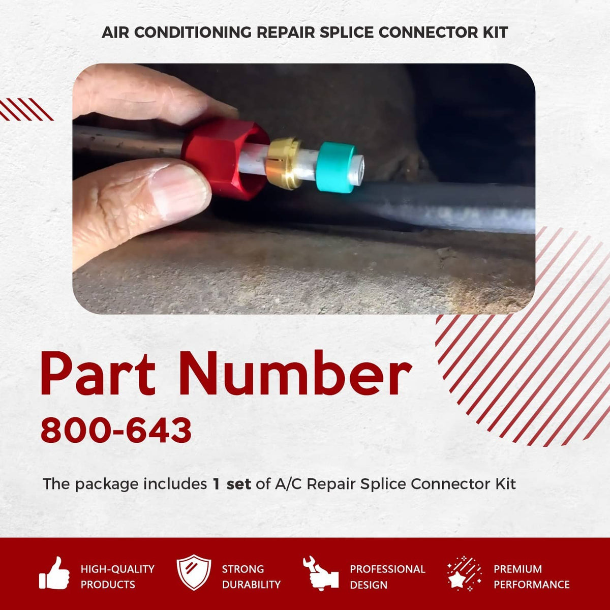 Solidspare 800-643 5/16'' Aluminum Line Splice Repair Kit 5PCS Works for A/C, coolant Etc