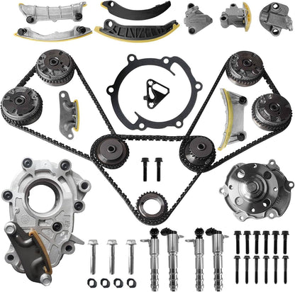 Solidspare Timing Chain Kit with Oil & VVT Sprocket & Water Pump for 07-16 GMC Acadia 3.6L
